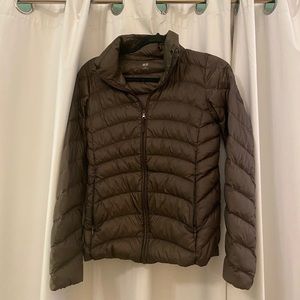 Uniqlo ultra light down packable jacket brown